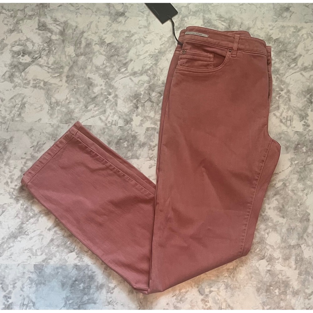 Teleria Zed‎ Men's Pink Italian Designer Jeans Size 38x33 Cotton Linen Pants NWT